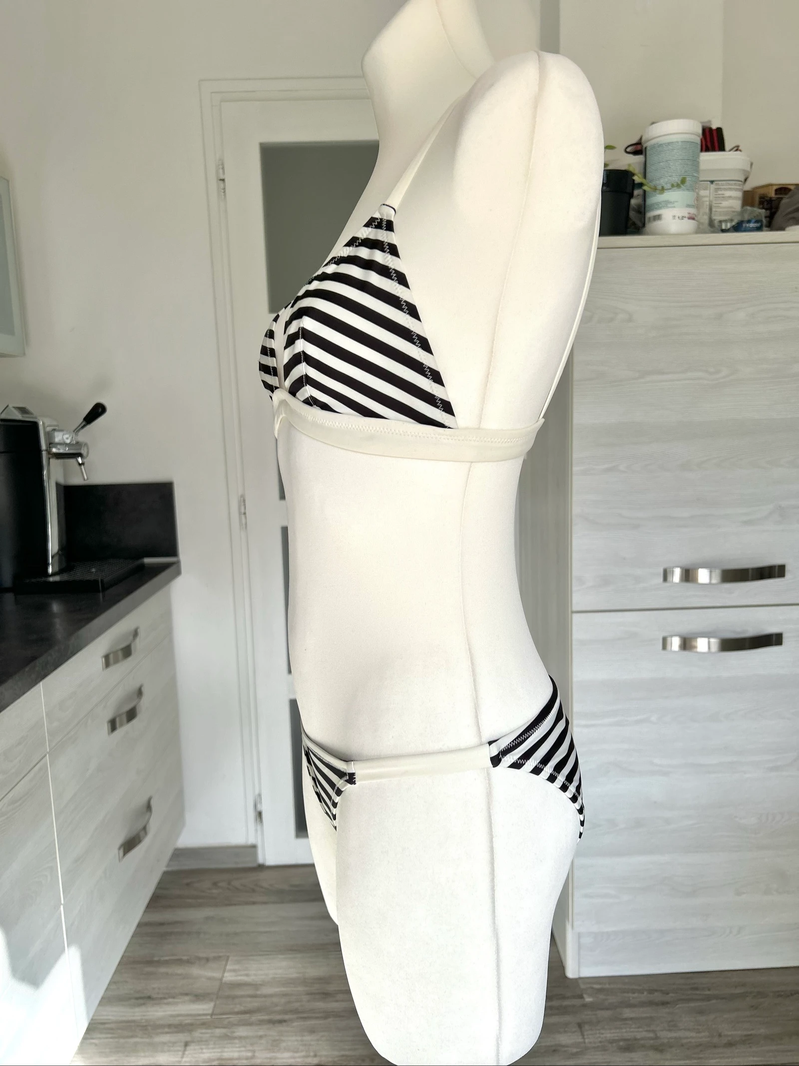 Biquíni listrado preto e branco em poliamida Tamanho M 38 Solid & Striped – photo 2